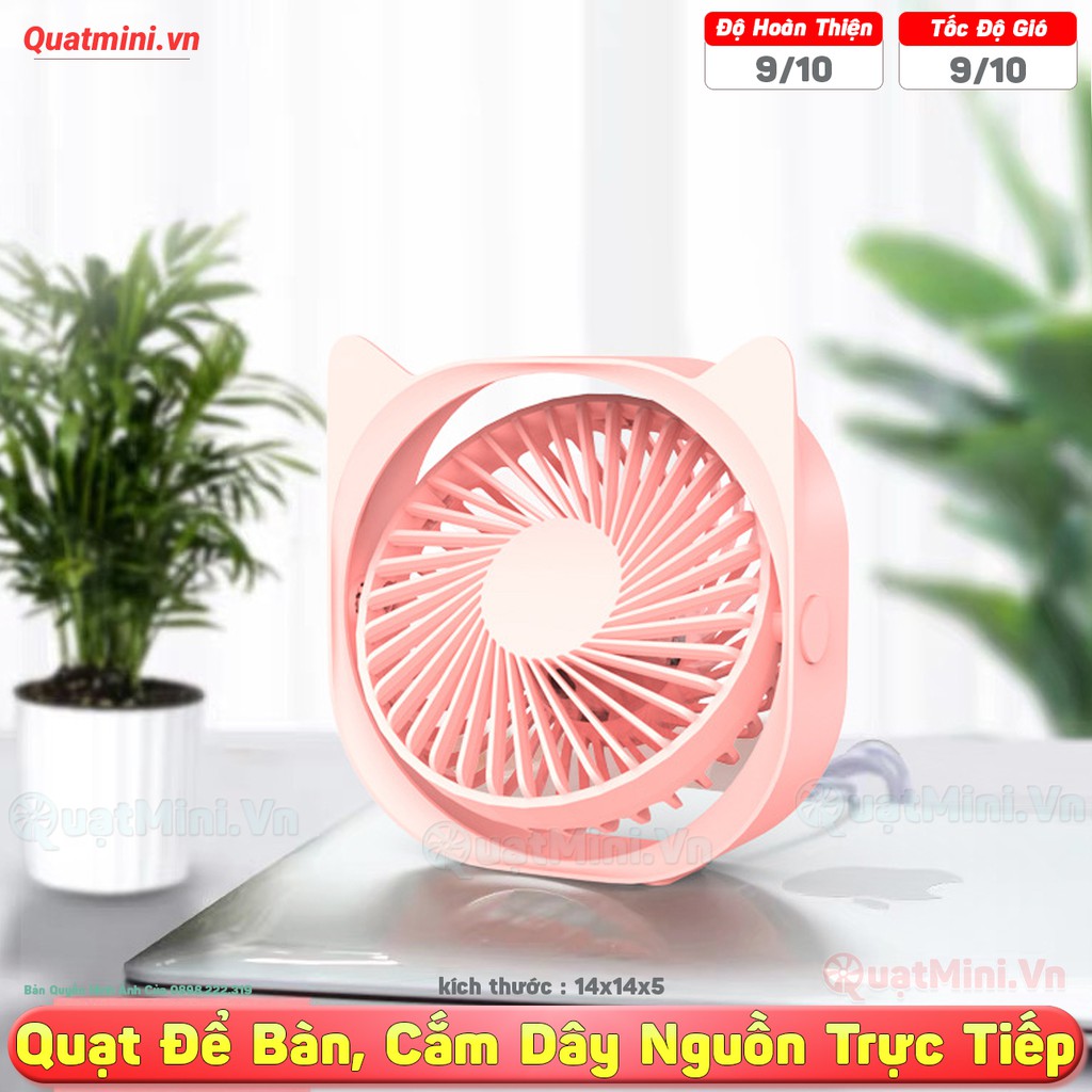 Quạt Để Bàn Cắm Dây USB Trực tiếp 3 Tốc Độ Số, Chuyên Dùng Trên Bàn Làm Việc