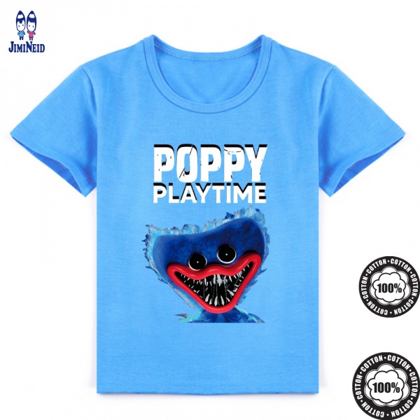 Áo Thun Cotton Ngắn Tay In Chữ Playtime Huggy Wuggy Thời Trang Cho Bé Trai Gái # 2Ei