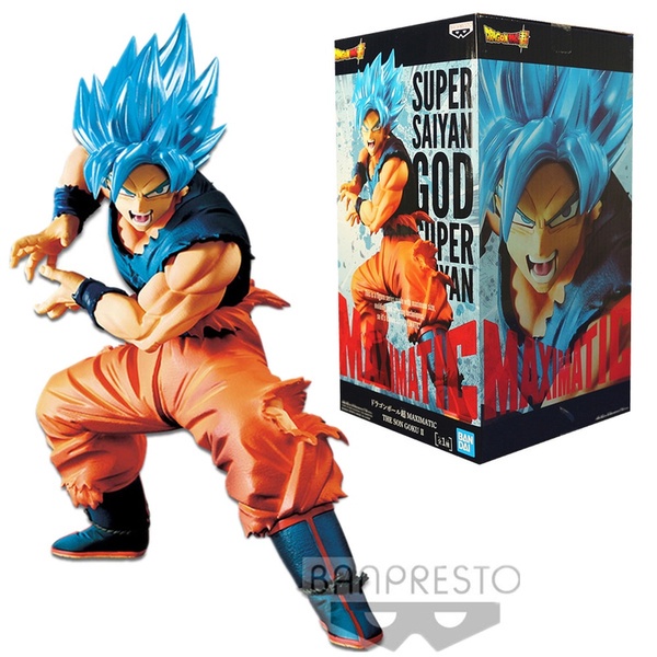 Mô hình Figure Dragon Ball nhân vật Son Goku-Maximactic Vol 2 Super Saiyan God tóc xanh chính hãng (Box và NoBox)