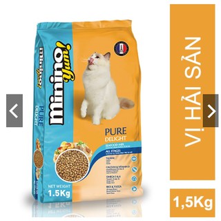 Thức Ăn Hạt Khô Cho Mèo Vị Hải Sản Seafood Mix Minino Yum 1.5kg
