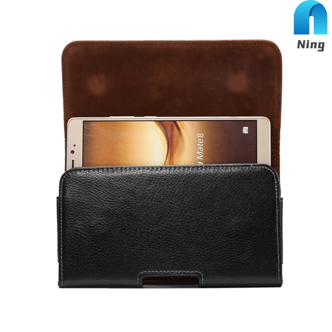 Ning Túi Đựng Điện Thoại Đeo Ngang Hông Họa Tiết Da Trái Vải Một Lớp Thông Dụng Tương Thích Với iPhone