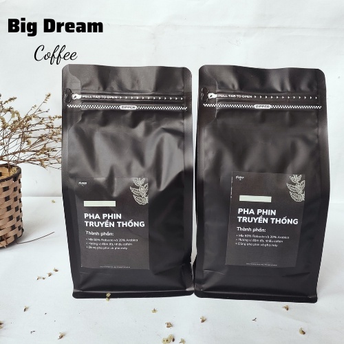 Cafe Việt PHA PHIN TRUYỀN THỐNG 125g cà phê nguyên chất hương vị đậm đà hậu ngọt không sánh gắt - Big Dream Coffee