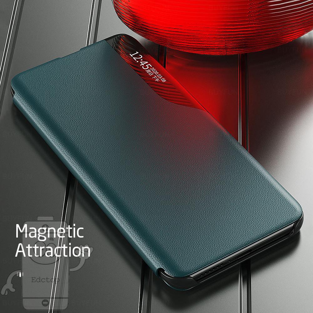 Smart Windows Leather Case Xiaomi MI 11 Note 10 5G Poco M3 Pro X3 NFC X3 Pro Full Body Phone Standing Stand Cover Shockproof Cases