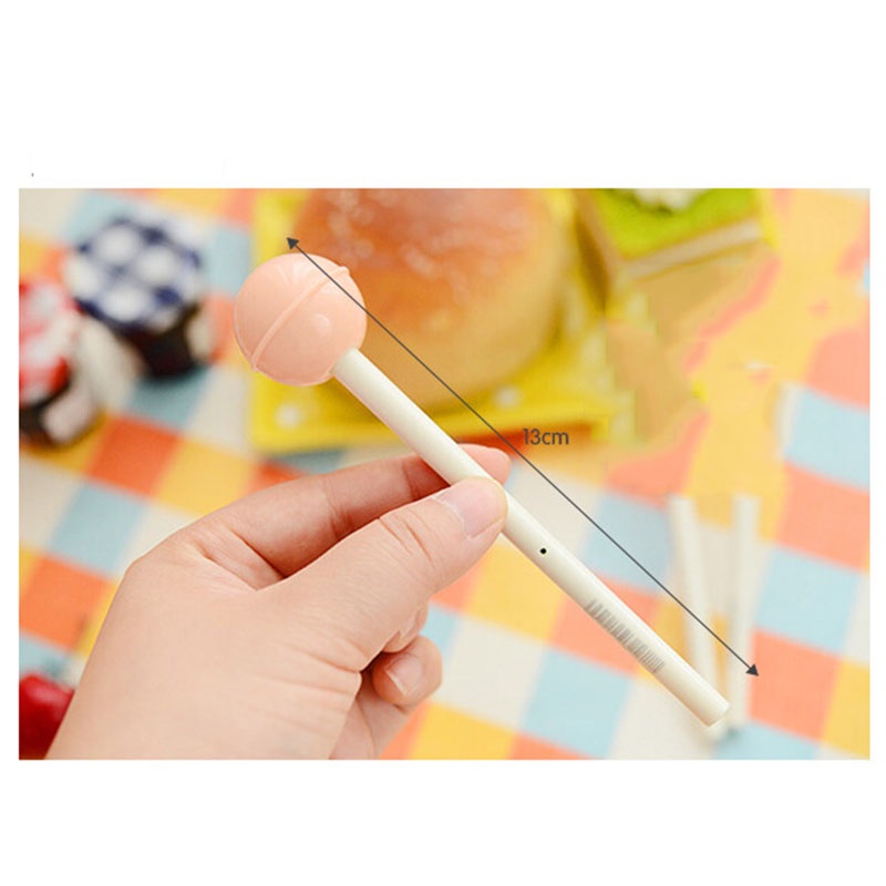 1 Bút Mực Nước Ngòi 0.5mm Hình Kẹo Mút Màu Đen