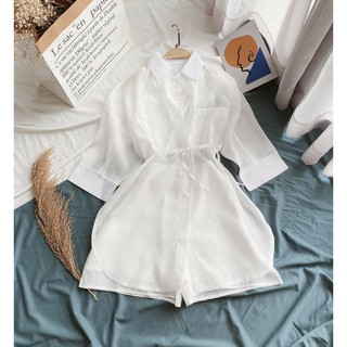 set sơ mi trắng 4 món
