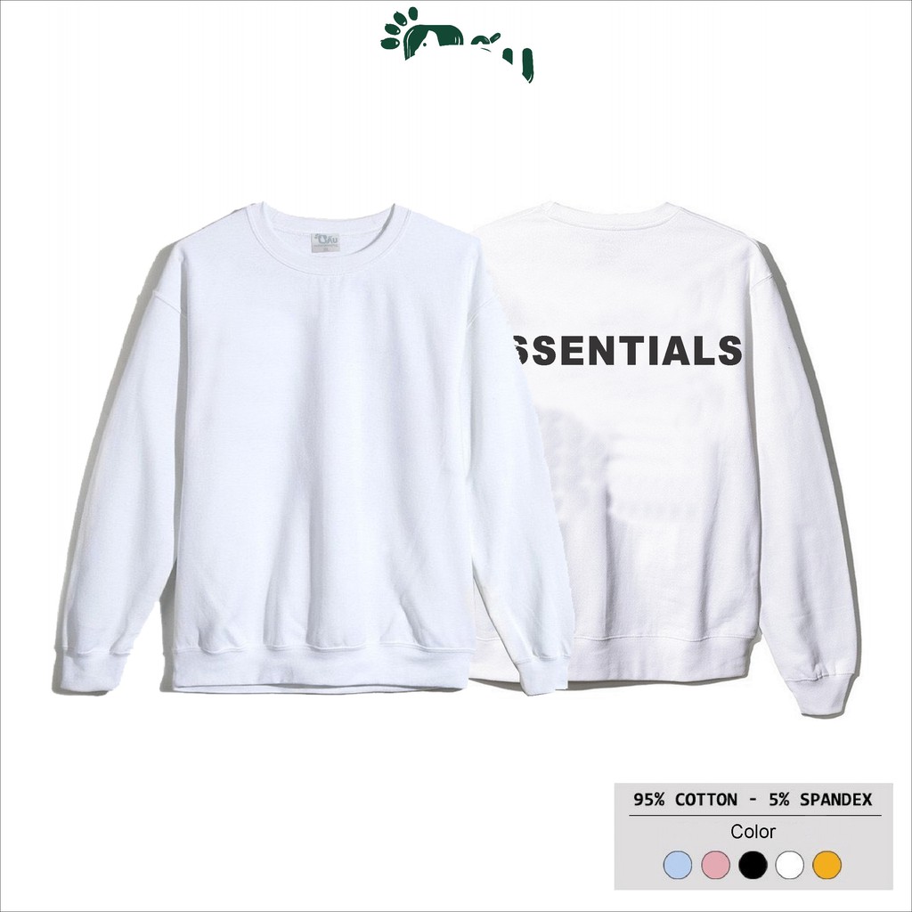 Áo sweater Men194 vải thu đông co dãn, dày dặn mềm mịn form rộng phong cách Unisex - Ess