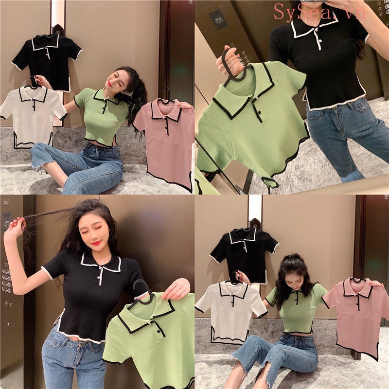 Áo Croptop Tay Ngắn Màu Trắng Quyến Rũ Thời Trang Mùa Hè Cho Nữ