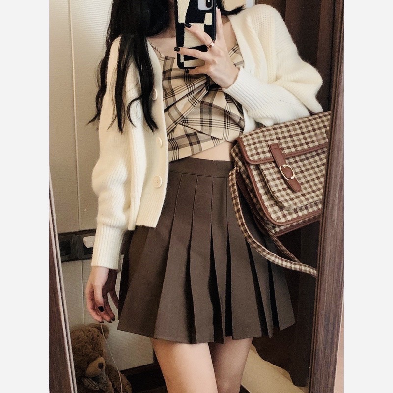 (ĐỦ MÀU) CHÂN VÁY TENNIS NÂU TÂY-ĐEN-TRẮNG | BigBuy360 - bigbuy360.vn