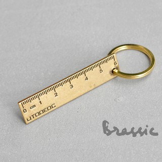 Móc đeo chìa khóa đồng thau thước kẻ 6cm MK23 đẹp, chất và tiện lợi