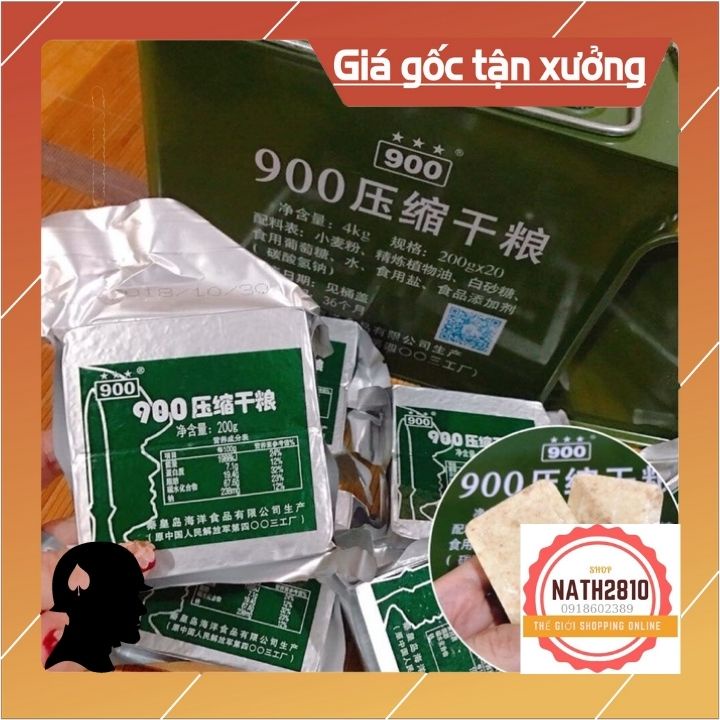 LƯƠNG KHÔ QUÂN ĐỘI HỘP SẮT 900 BA SAO TRỌNG LƯỢNG 4KG