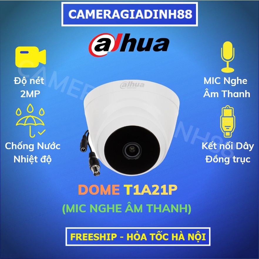 Camera 2MP Dahua 1080P HAC - T1A21P T2A21P [Chính hãng Dahua DSS - Bảo Hành 24TH]