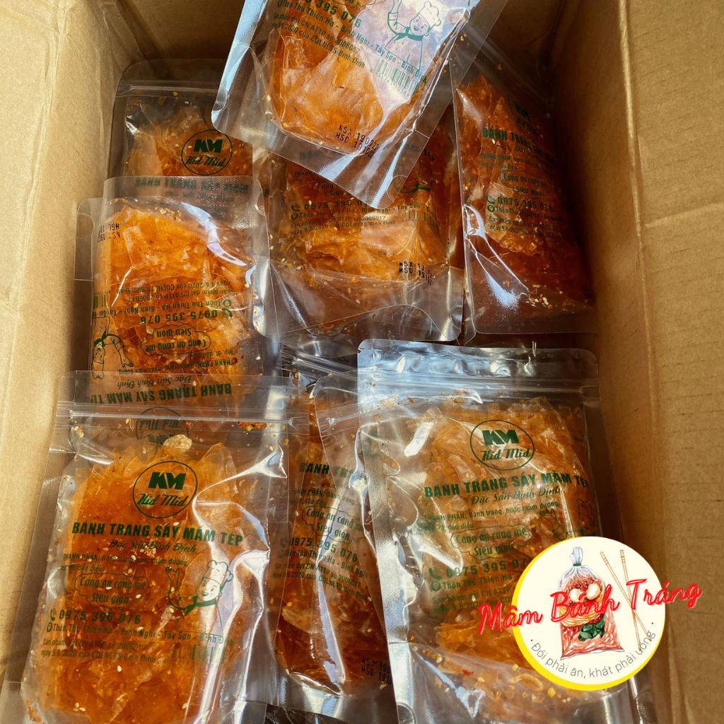 Bánh tráng sấy mắm tép đặc sản Bình Định bánh tráng mắm tép ngon giòn càng ăn càng mê - 04100195