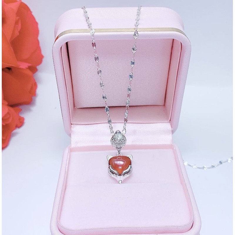 Mặt dây chuyền bạc hồ ly cao cấp bạc S925 bên Ngọc Linh-Jewelry