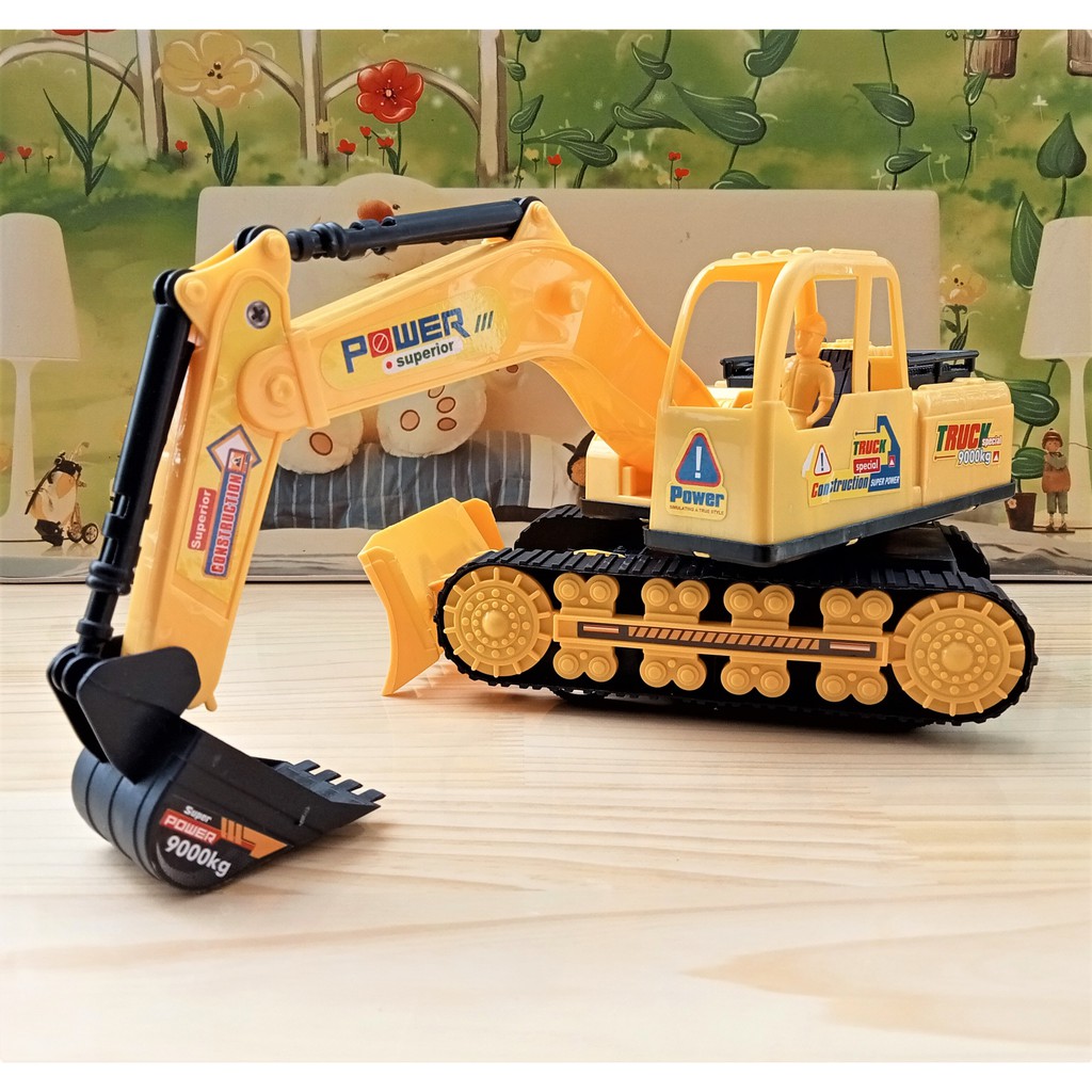 Máy Đào Đất, Xe Xúc Đất Mô Hình Đồ Chơi Cho Bé