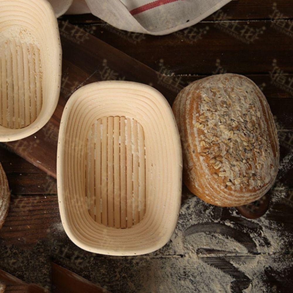 AARON1 Giỏ Mây Hình Oval Đựng Bánh Mì Lên Men Thủ Công