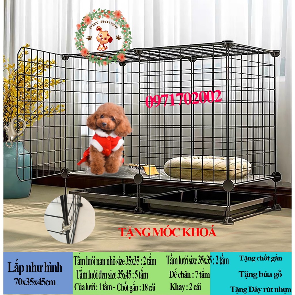 Chuồng quây lồng chó mèo thỏ hamster rùa (DÀI 70CM, RỘNG 35CM, CAO 45CM) lắp ghép giá rẻ