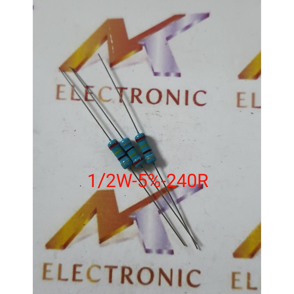 Điện trở 1/2W 5% 240R 240R 240ohm 0,5 watt màng carbon ( Combo 10 con ) (combo)