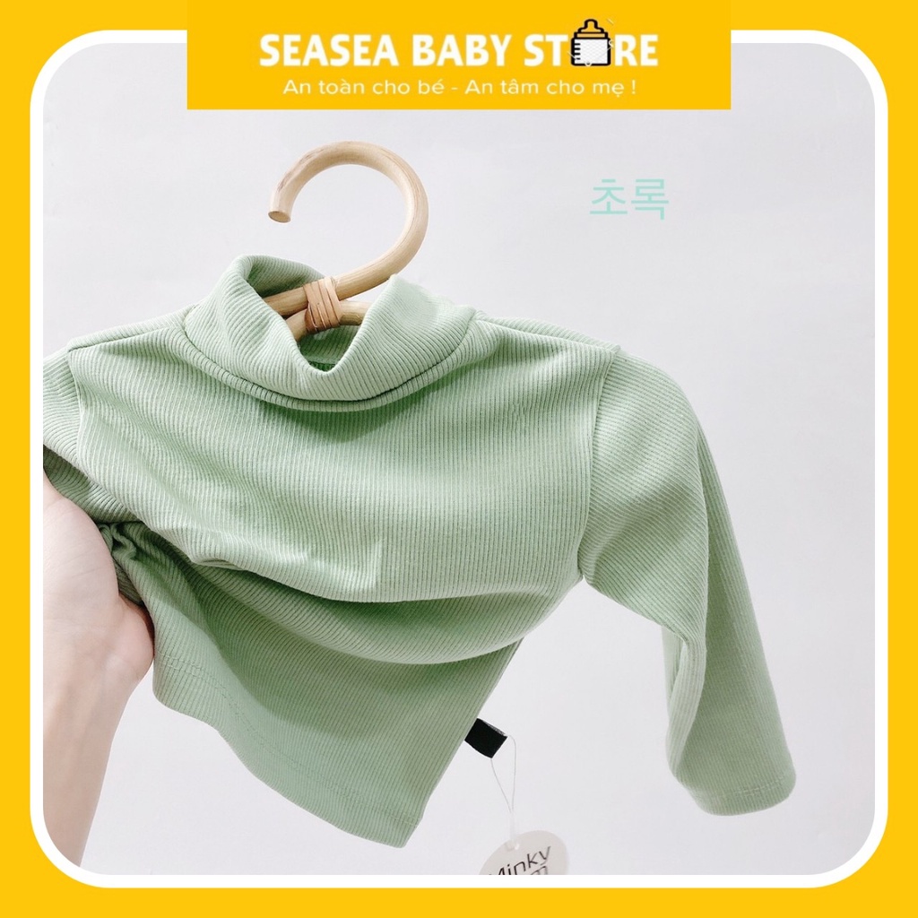Áo Len Tăm MINKY MOM Cổ Cao 3 Phân Cho Bé, vải mềm mịn, an toàn cho bé  mã ALTTM03