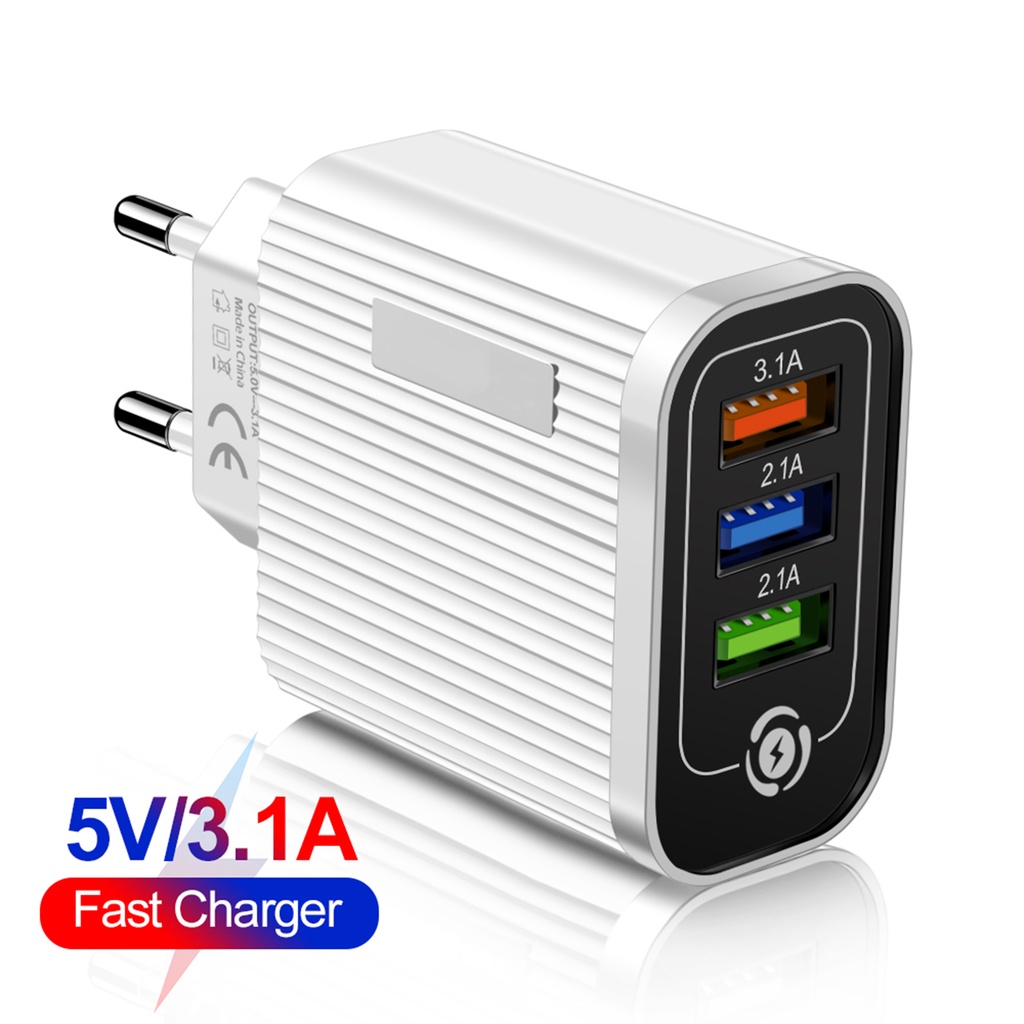 Ổ cắm sạc nhanh QC3.0 36W 3 cổng USB
