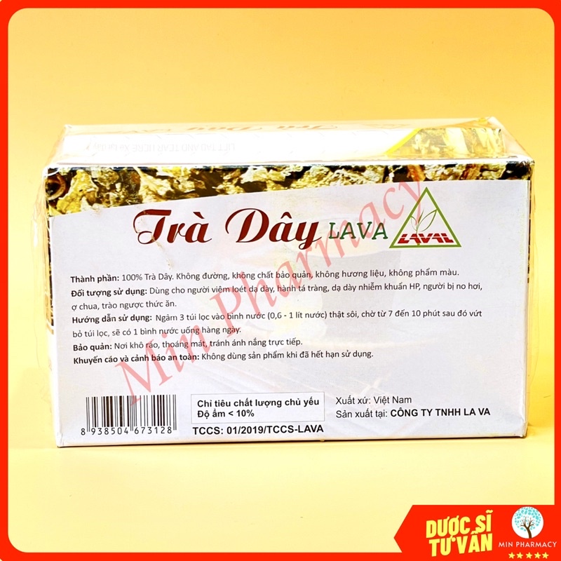 Trà Dây LAVA Hỗ  trợ các vấn đề Dạ Dày 30 túi lọc lớn x5g - Minpharmacy