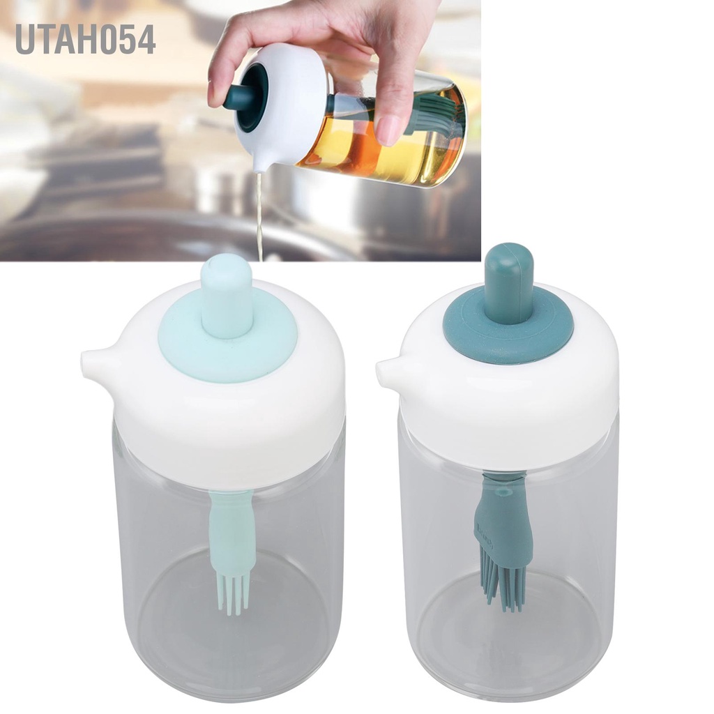 [Hàng Sẵn] Nhấn áp lực để kiểm soát dầu sử dụng hai sử dụng bình dầu nhà bếp điều khiển bình dầu thủy tinh【Utah054】