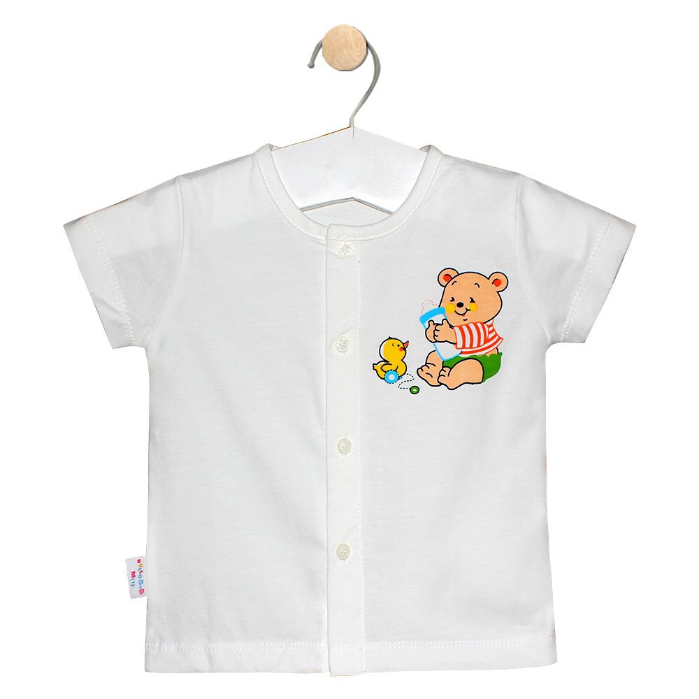 ÁO TAY NGẮN CÚC GIỮA COTTON