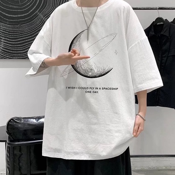Áo phông nam phong cách hàn quốc from rộng simple in ấn áo thun unisex bigsize fashion áo phông nam trắng giá rẻ