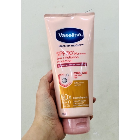 Tinh chất dưỡng thể chống nắng làm sáng da Vaseline Healthy Bright 50X Sun+ With SPF50+/PA++++ 200ml