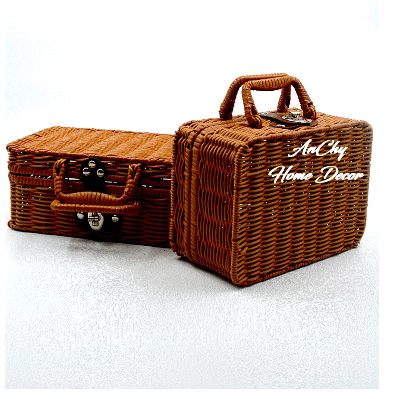 🍂🍂🍂 VALI MÂY PHONG CÁCH VINTAGE, GIỎ MÂY ĐỰNG ĐỒ TRANG ĐIỂM, DECOR CHỤP ẢNH VINTAGE 🍂🍂🍂