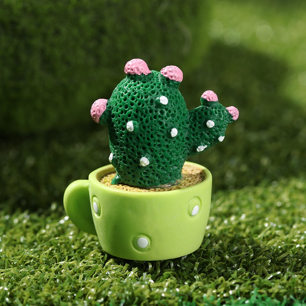 Set 1/ 4 mô hình cây xương rồng mini bằng nhựa resin dùng cho trang trí tiểu cảnh/ nhà búp bê DIY đáng yêu