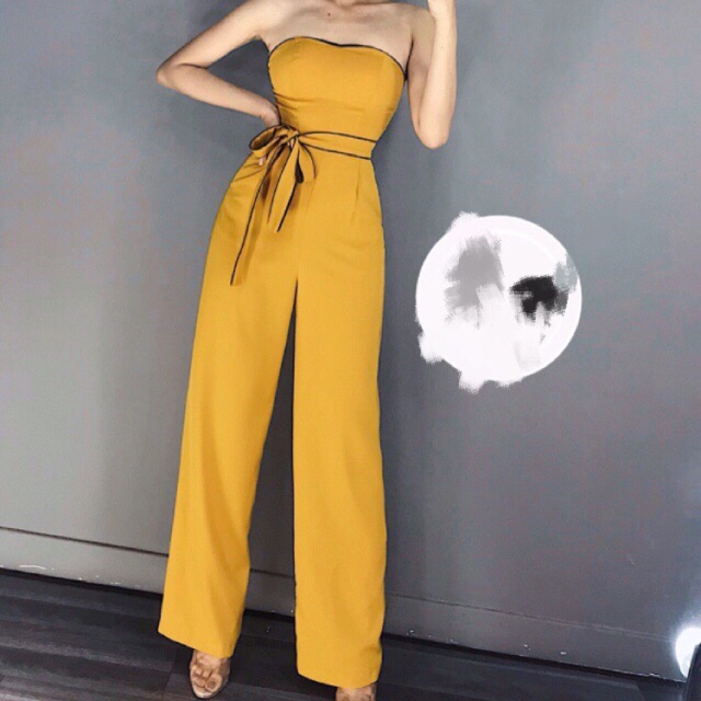 Jum ống rộng cột nơ eo
