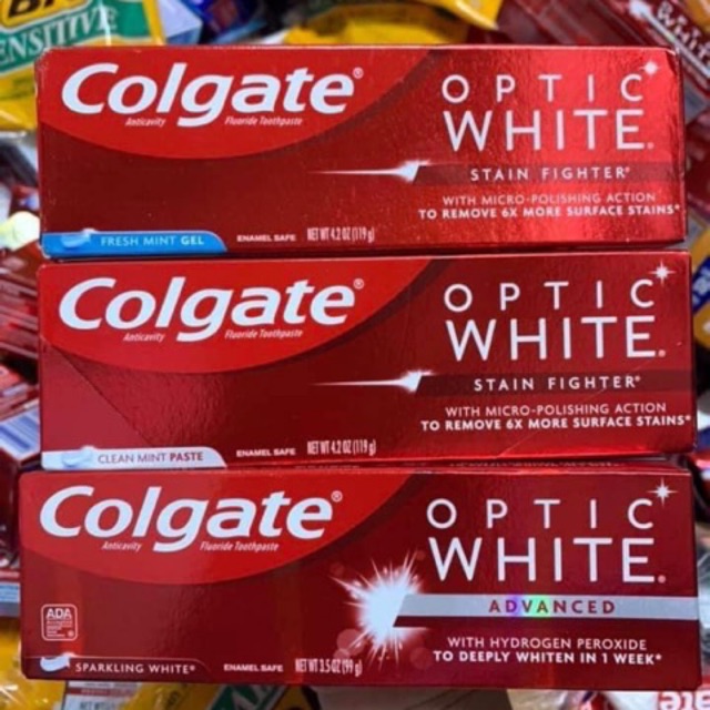 Kem đánh răng Colgate Optic White 170gMỹ dt 9/22