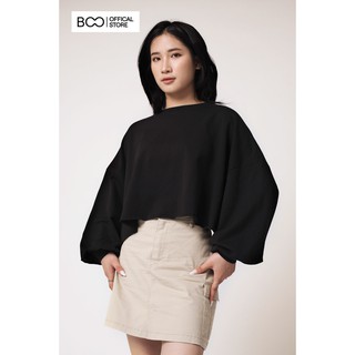  Áo Nỉ BOO Nữ Dáng Croptop Form Rộng Gấu Xỏa Tay Phồng Nữ Tính