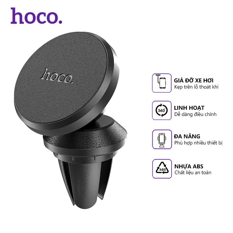 Giá đỡ điện thoại Hoco CA81 trên xe hơi, sử dụng đa năng tiện dụng, tương thích các thiết bị dán từ tính