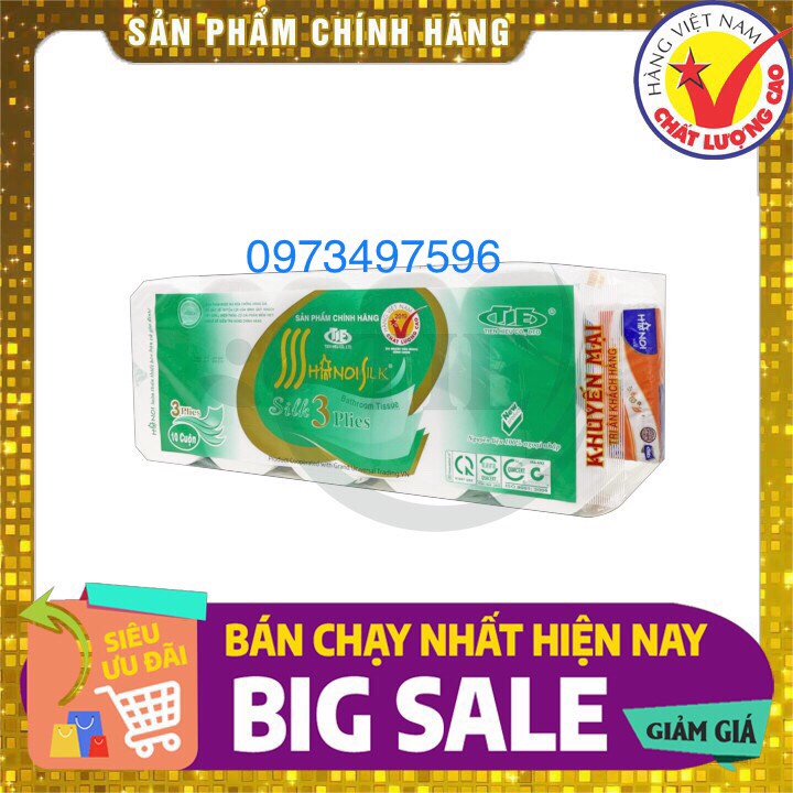 Giấy Vệ Sinh Hà Nội 10 Cuộn Siêu Dai Không Lõi