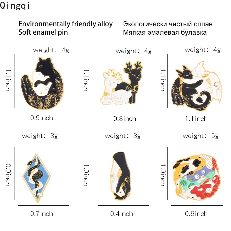 Ghim cài áo MISS ZOE tráng men hình động vật hoạt hình thích hợp làm quà tặng