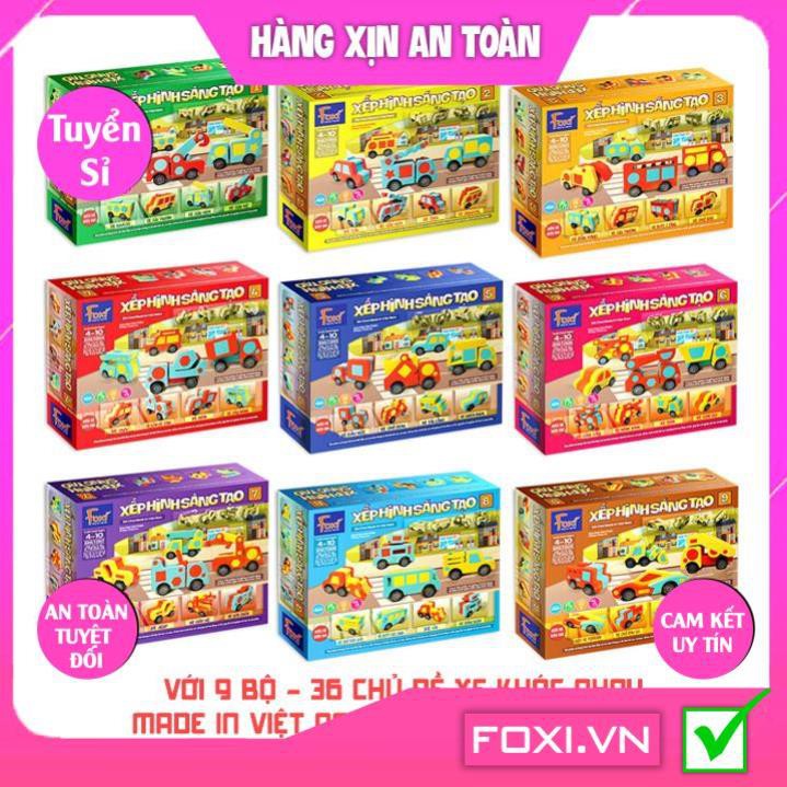 Xếp hình sáng tạo Foxi-Đồ chơi trẻ em-lắp ráp thông minh-tăng tư duy logic-tập trung cao độ-Trẻ học về màu sắc&amp;hình khối