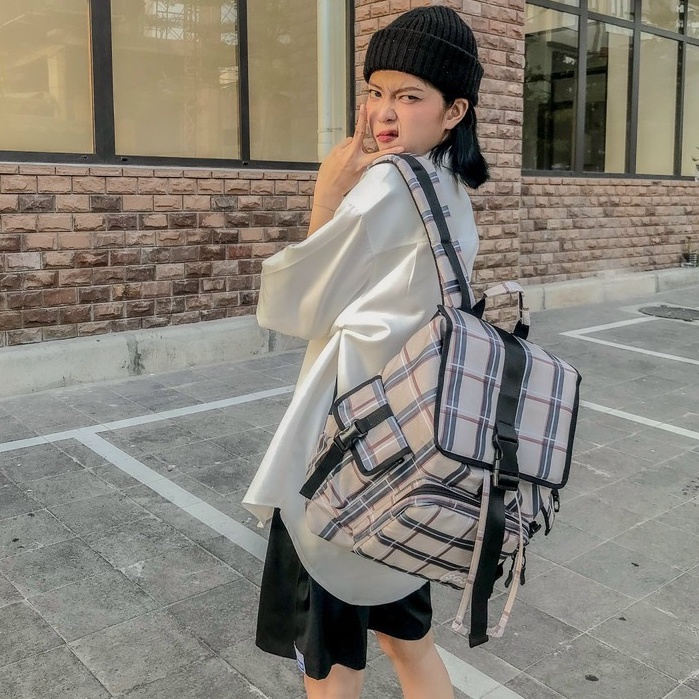 Balo Chống Sốc Họa Tiết Sọc SAIGONSWAGGER® SGS Icon Tartan Backpack