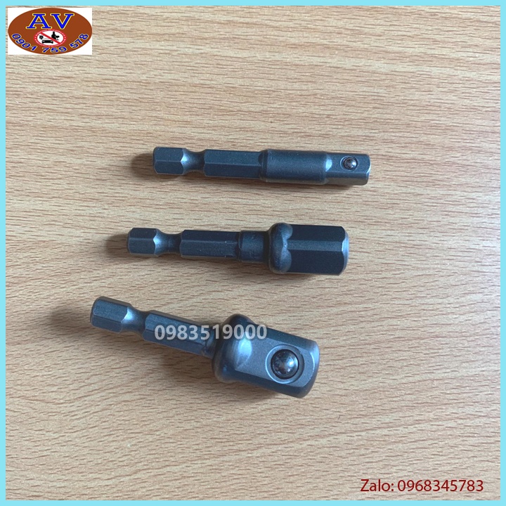 BỘ 3 ĐẦU CHUYỂN VẶN KHẨU CHO KHOAN ĐIỆN PIN dài 50mm