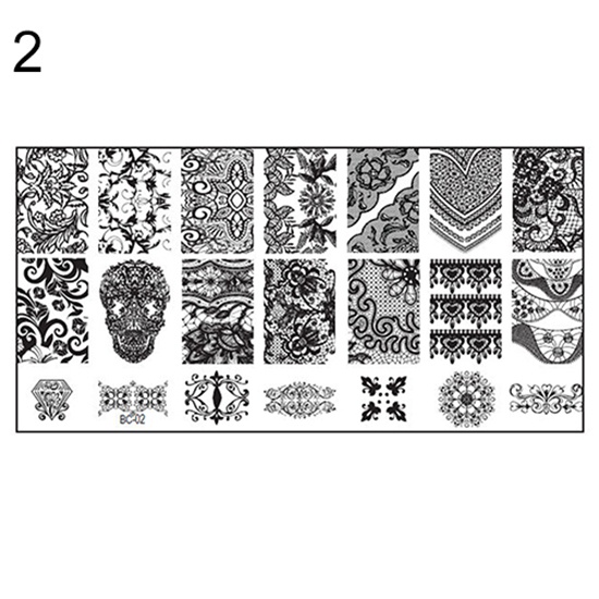 [beautymart] Set 10 Tấm Khuôn In Móng Tay Nghệ Thuật DIY