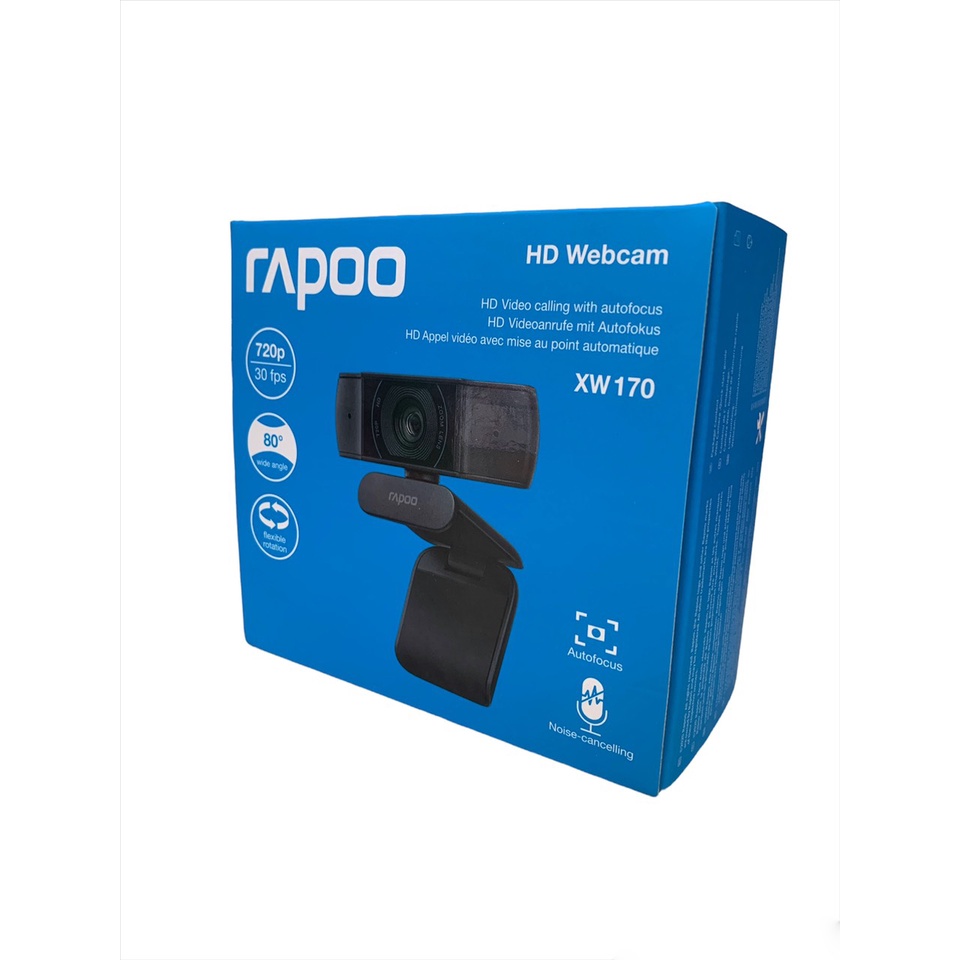 Webcam Rapoo XW170 HD 720P - Webcam Máy Tính Tích Hợp Mic Siêu Nét - Hàng Chính Hãng