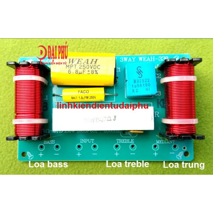 Mạch phân tần 3 đường tiếng Bass, Mid, Treble 200W