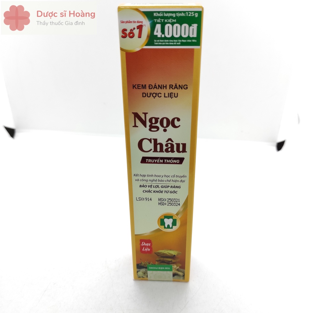Kem Đánh Răng Dược Liệu NGỌC CHÂU - Giúp Bảo Vệ Lợi ,Nướu, Làm Chắc Chân Răng, Ngăn Ngừa Nhiệt Miệng