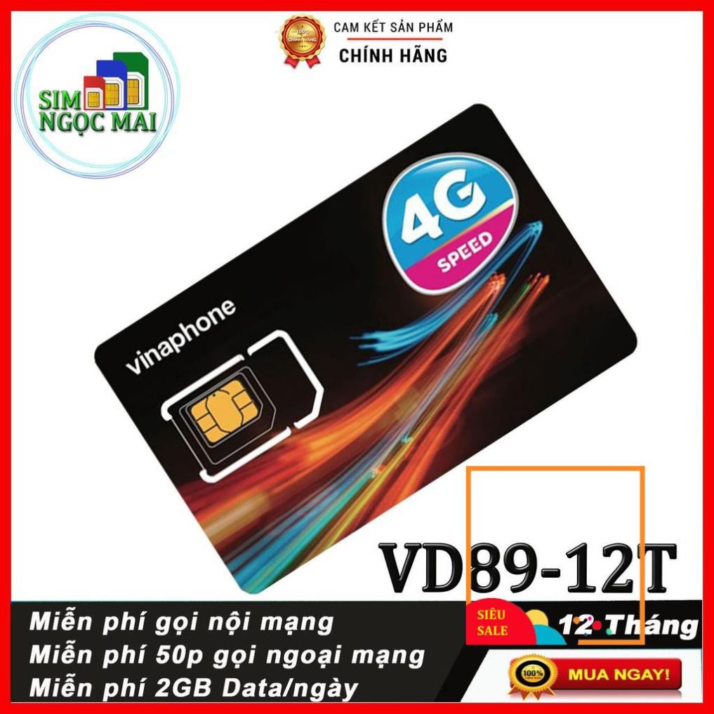 SIM 4G VINA VD89P, VD149  , FHAPPY TRỌN GÓI 12 THÁNG KHÔNG NẠP TIỀN - 4GB/NGÀY - 120GB/THÁNG DATA TỐC ĐỘ CAO