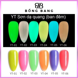 Sơn gel AS sơn móng tay gel sơn nail dùng máy hơ gel tone màu phản quang BỐNG BANG mã YT 15ml
