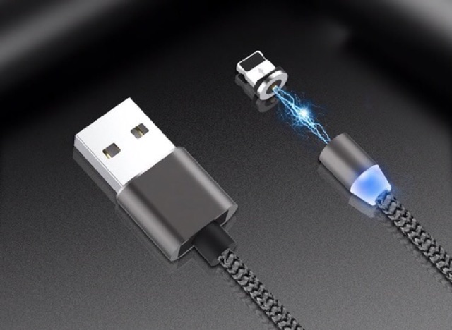 Cáp iphone hút nam châm 3 đầu Iphone | micro USB | Type C xoay 360 độ dây dù,có LED ipad/samsung/xiaomi - Phụ Kiện Việt