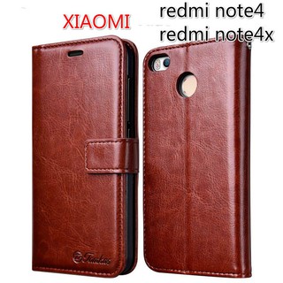 Bao da PU nắp lật có ngăn đựng thẻ cho Xiaomi Redmi note4/ note4x