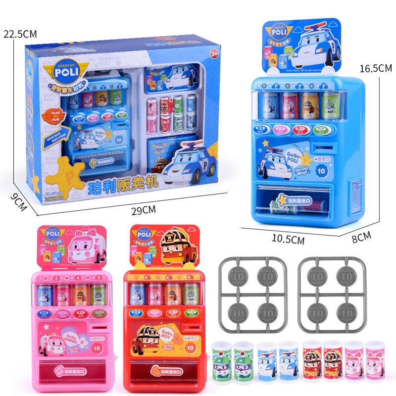 Hộp máy bán nước Poli tự động - đồng xu lon nước đa dạng loại không pin - RoboCar Poli