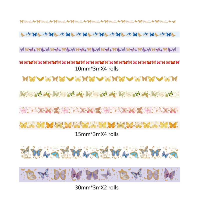 Bộ 10 Cuộn Băng Keo Dán Sổ Lưu Niệm Màu Đồng