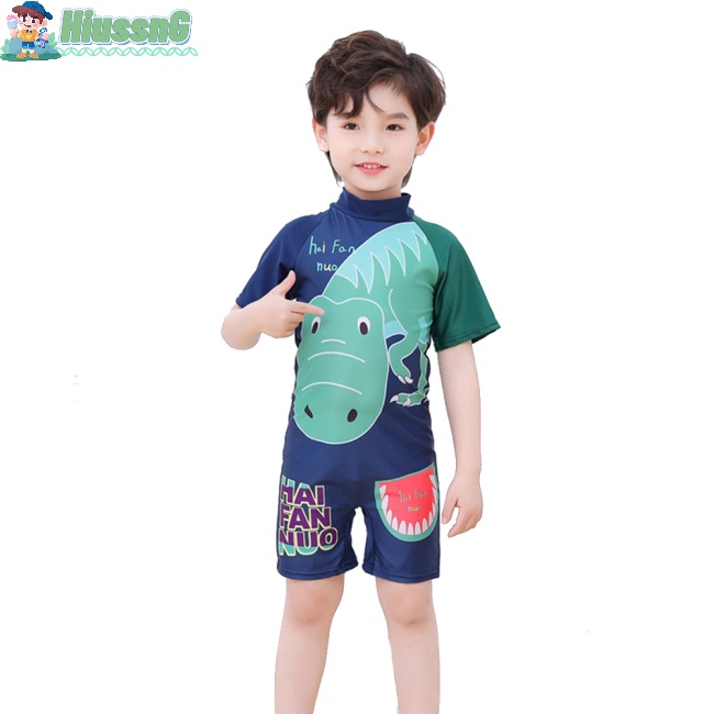 Bộ Đồ Bơi Một Mảnh Tay Ngắn Chống Nắng Họa Tiết Hoạt Hình Cho Bé 3-11 Tuổi